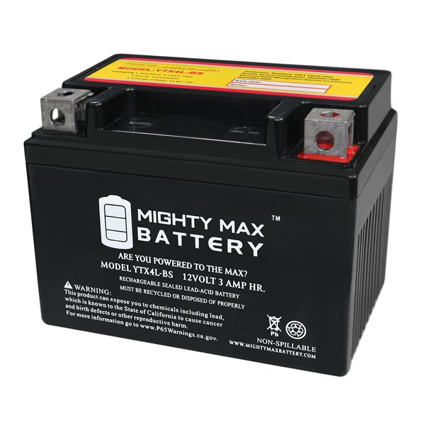 Mighty Max Battery YTX4L-BS SLA Replacement Battery for Snapper Walk Mowers 21401PS MAX3952058